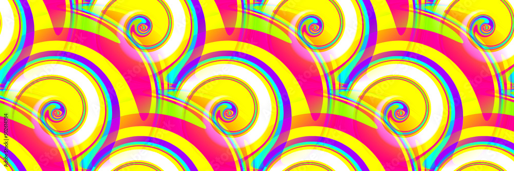 Colorful swirls pattern. Abstract background in retro style. 