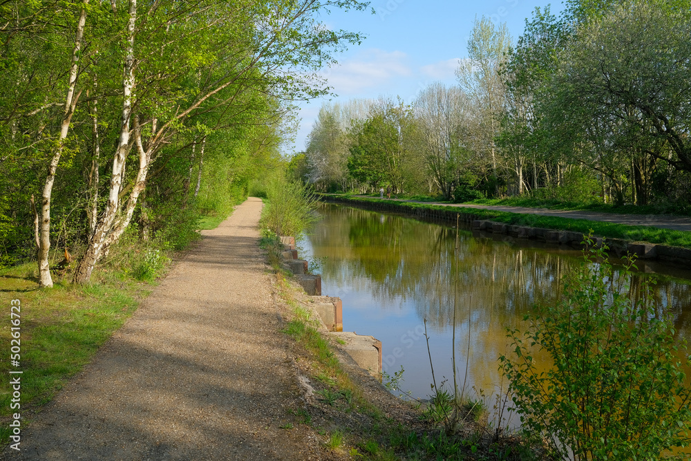 bridgewater canal and tow path walk and cycle way between worsley and monton bridgewater canal and tow path walk and cycle way between worsley and monton