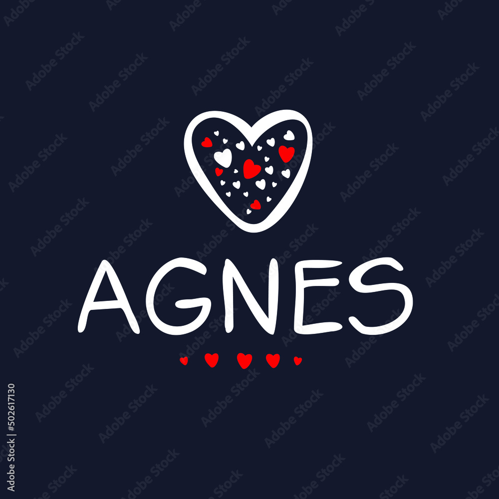 Agnes Calligraphy female name, Vector illustration. Stock Vector ...