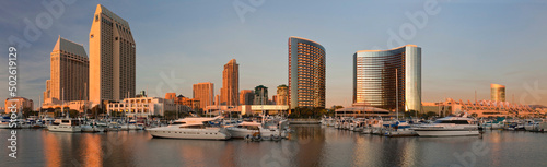 Buildings at waterfront, San Diego Marriott Hotel And Marina, Seaport Village, San Diego, California, USA photo