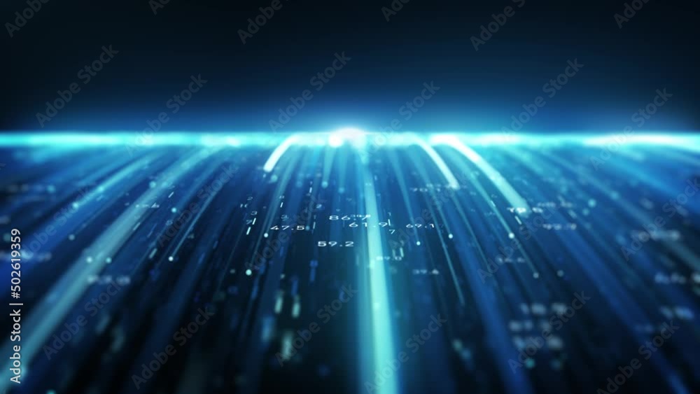 Big Data Digital Business Hitech Background/ 4k animation of an abstract wallpaper big data business digital technology background including connected lines and numbers matrix styled flowing with dept