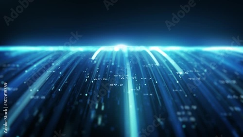 Big Data Digital Business Hitech Background/ 4k animation of an abstract wallpaper big data business digital technology background including connected lines and numbers matrix styled flowing with dept
