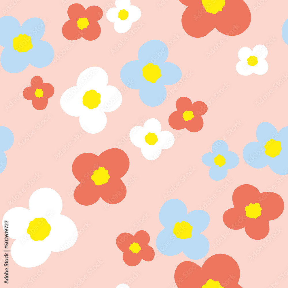 seamless pattern of abstract flowers, great for wrapping, textile, wallpaper, greeting cards - vector illustration seamless pattern of abstract flowers, great for wrapping, textile, wallpaper, greeting cards - vector illustration