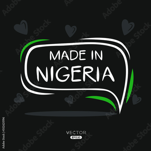 Made in Nigeria, vector illustration.