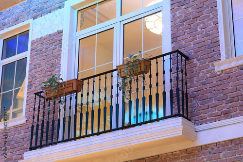 vintage european balcony in the building