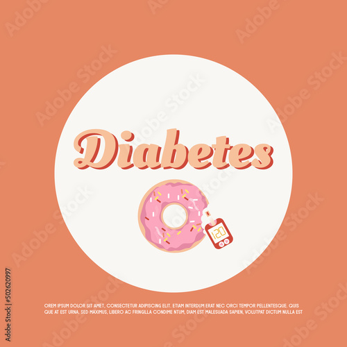 Diabetes patient treatment Concept. Blood glucose testing meter. Diabetes type 2 and insulin production. Suitable For Wallpaper, Banner, Background, Card, Book, And Landing Page.Vector Illustration