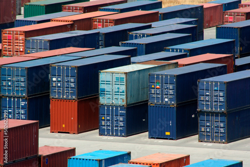 Cargo containers at a commercial dock photo