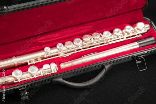 Flute in a red case © SuperStock