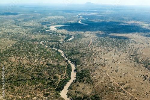 Aerial view of a landscape, Serengeti National Park, Tanzania