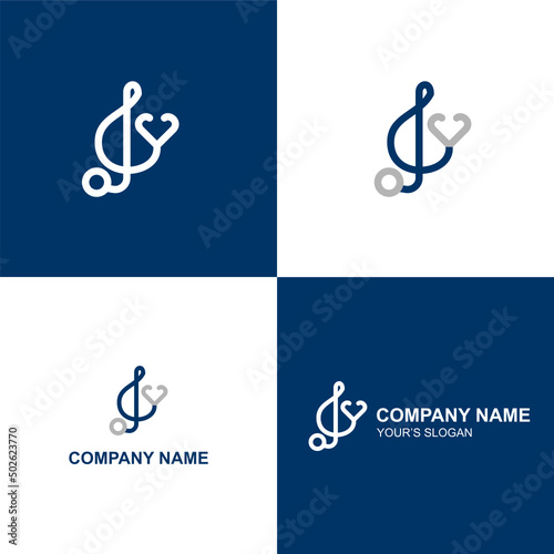 Health logo designs concept, Doctor logo designs with music symbol