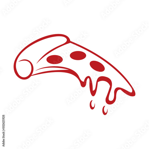 Slice of Pizza Piece Logo Vector Design Symbol