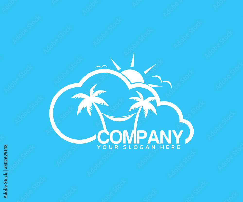 Naklejka premium palm logo design template