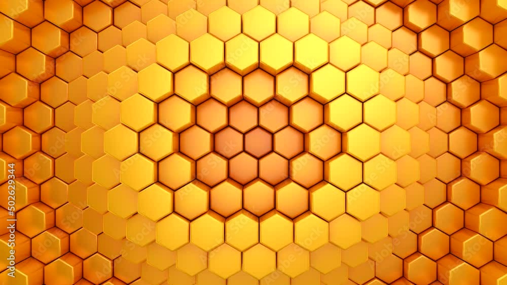 Hexagons Form A Wave. Abstract motion, loop, 5 in 1, 3d rendering, 4k resolution
Hexagons Form A Wave. Abstract motion, loop, 5 in 1, 3d rendering, 4k resolution