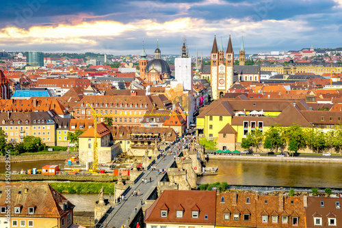 Blick über Würzburg, Deutsc...