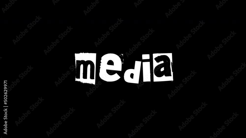 media text concept animation. Letters Cut Out Newspaper.stop motion.white and black color. media text concept animation. Letters Cut Out Newspaper.stop motion.white and black color.