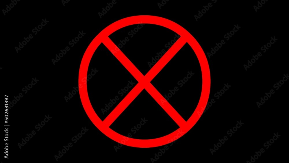 Symbols on the screen. Prohibition sign. Positive sign. Transparent background. Frame size 1920x1080