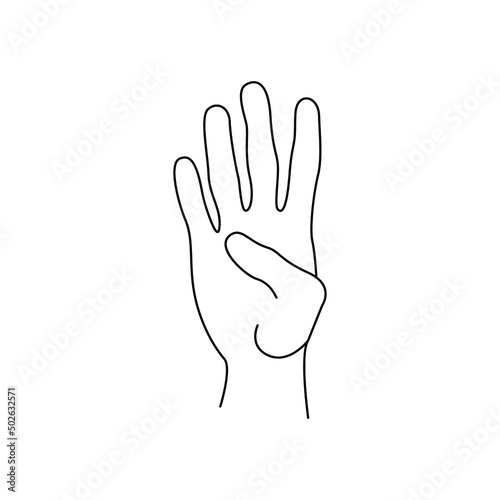 Vector hand isolated on white background