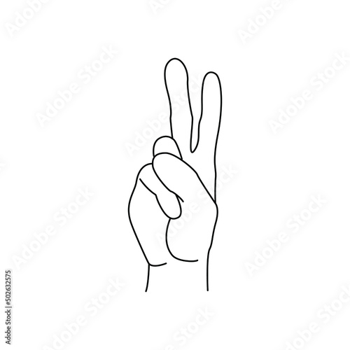 Vector hand isolated on white background