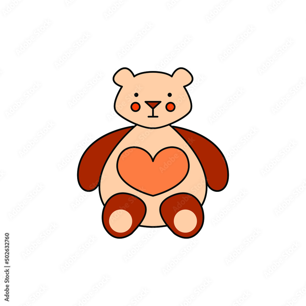 Naklejka premium Cute vector teddy bear isolated on white background 