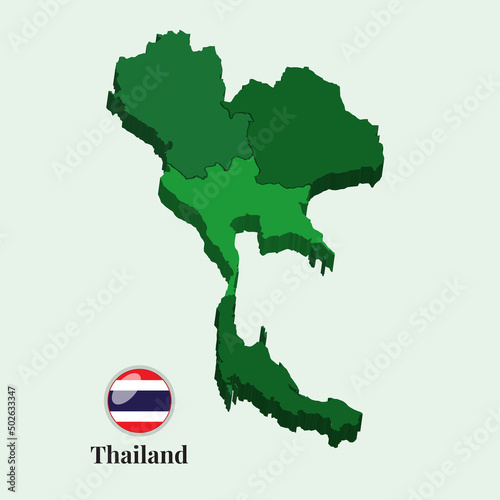 3D Map of Thailand, Vector Stock Photos Designs