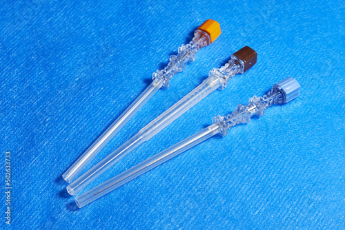 Obraz na płótnie Pencil Point Needles With Introducer. Spinal Anesthesia Injection Needles