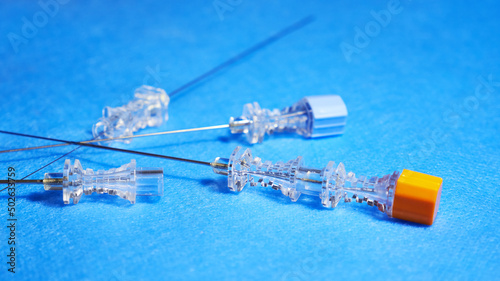 Spinal Anesthesia Injection Needles. Pencil Point Needle With Introducer