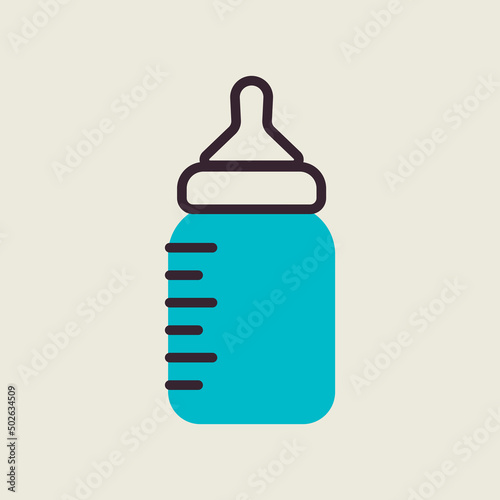 Baby feeding bottle vector icon