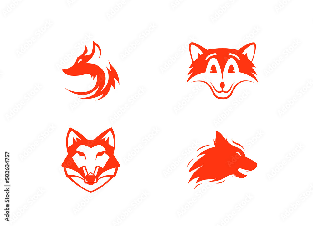 Obraz premium wolf logo set