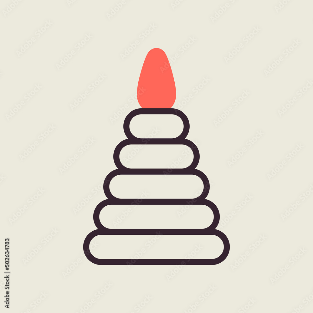 Pyramid toy vector isolated icon Pyramid toy vector isolated icon