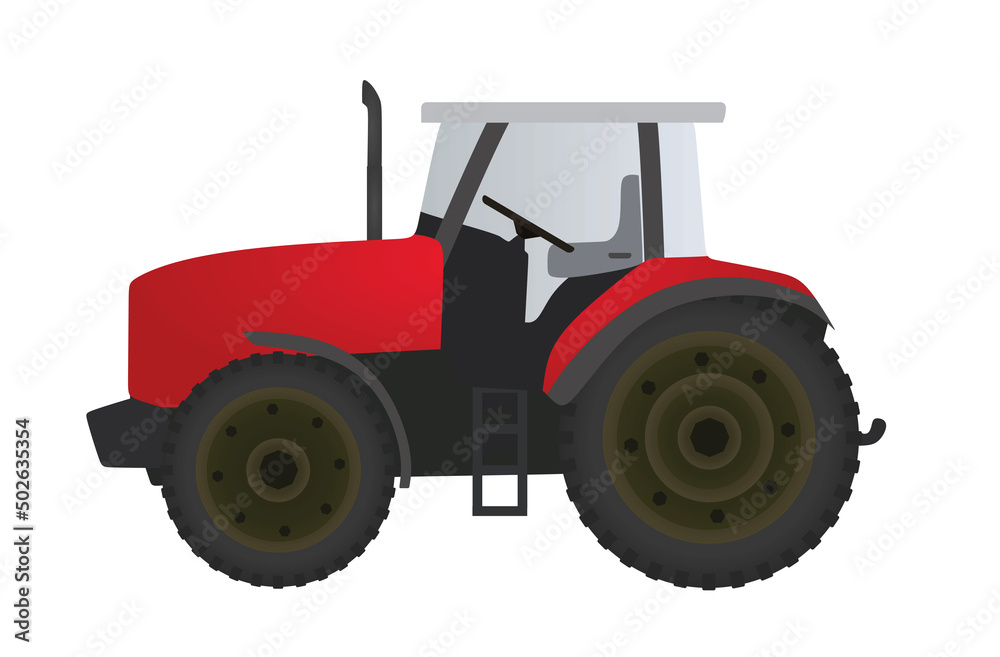 Obraz premium Agricultural farmers tractor. vector illustration