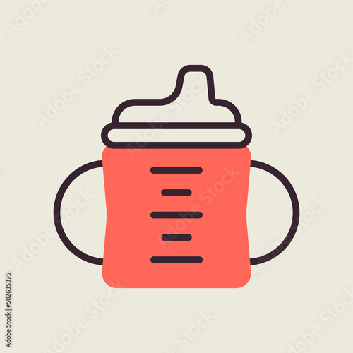 Toddler sippy cup vector icon