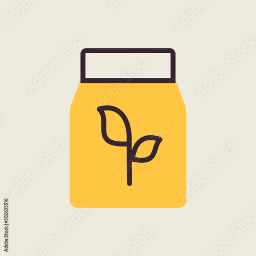 Fertilizer pack vector icon. Seed package sign