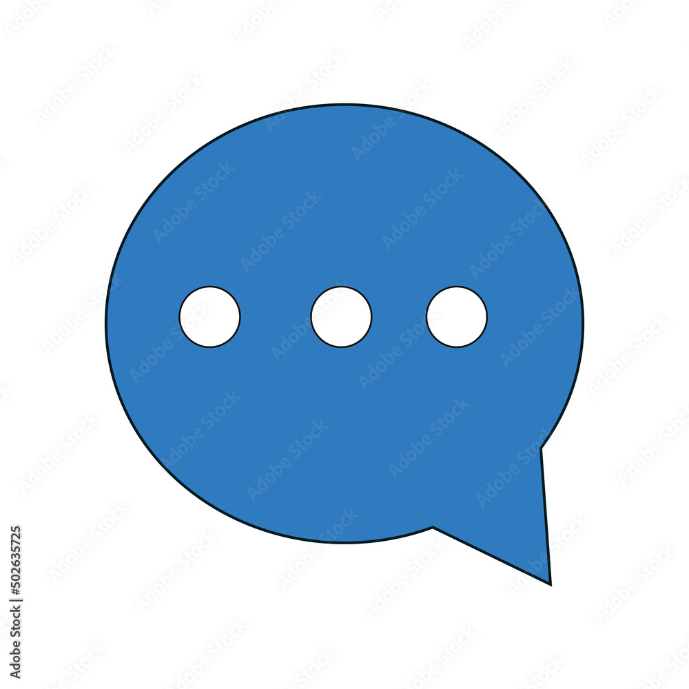 Blue message icon on white background for smartphone design Blue message icon on white background for smartphone design