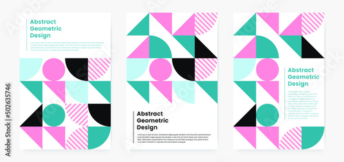 Geometric minimalistic artwork cover with shapes and figures. Abstract pattern design style for cover, web banner, landing page, business presentation, branding, packaging, wallpaper	