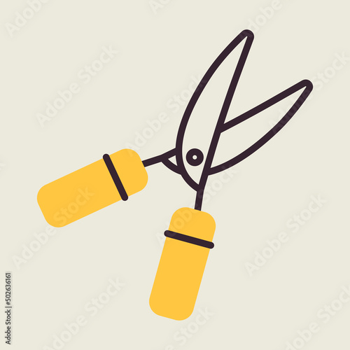 Garden shears vector icon, hedge shears sign