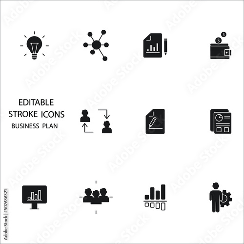 business plan icons set . business plan pack symbol vector elements for infographic web