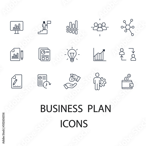 business plan icons set . business plan pack symbol vector elements for infographic web