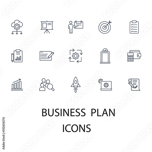 business plan icons set . business plan pack symbol vector elements for infographic web