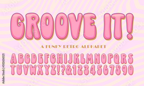 Groove It! A soft blobby condensed type with retro 1970s appeal.