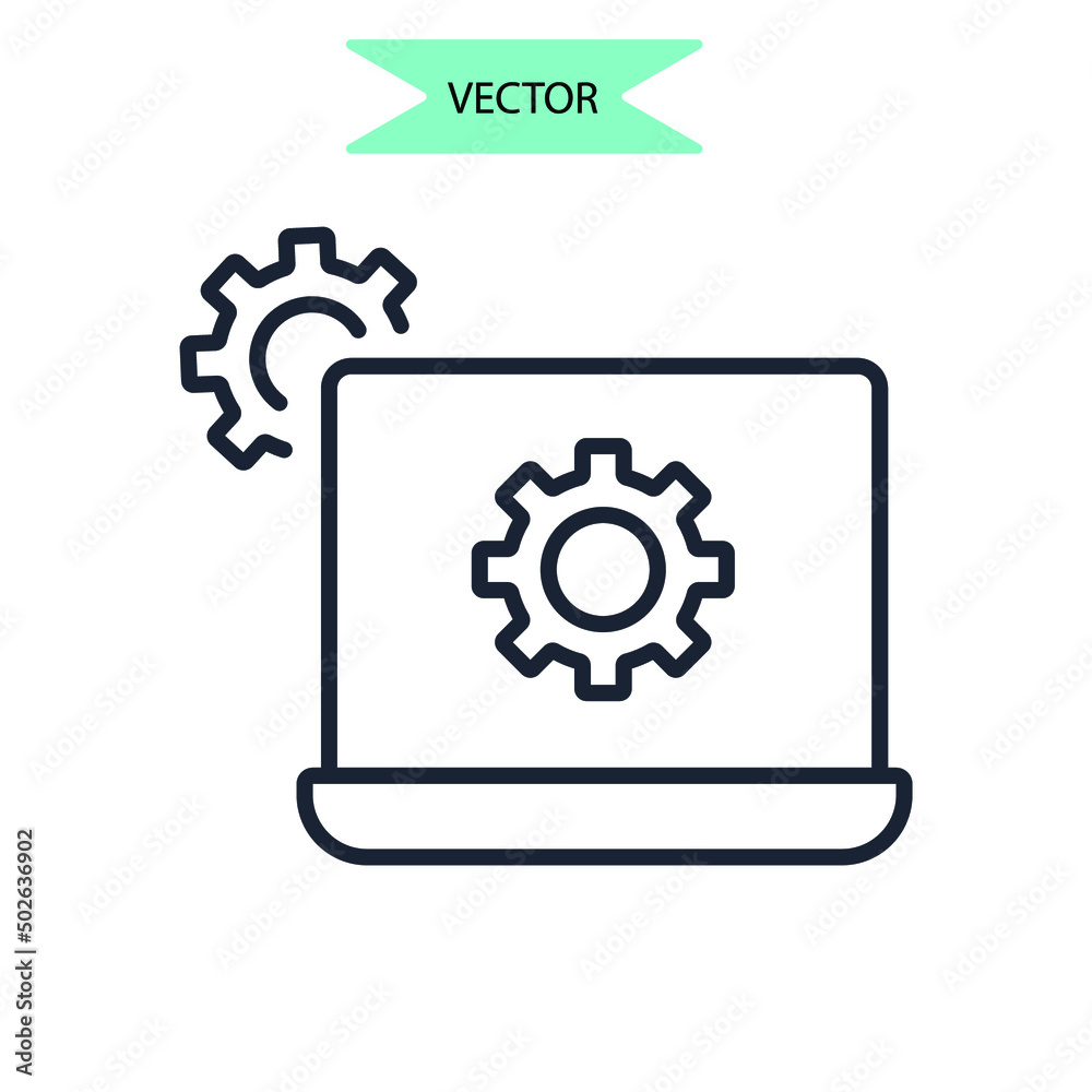 operations management icons  symbol vector elements for infographic web