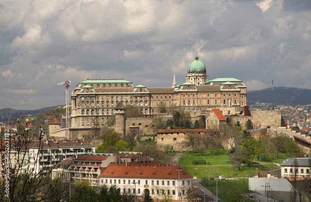 Naklejka premium Buda Castle (royal palace) in Budapest. Hungary