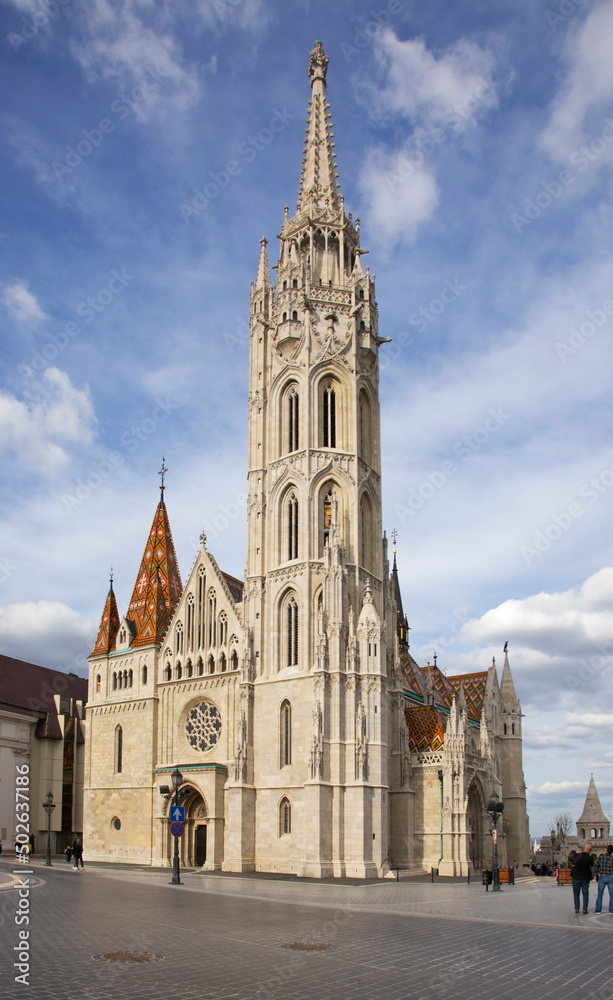 Matthias church at Szentharomsag square in Budapest. Hungary