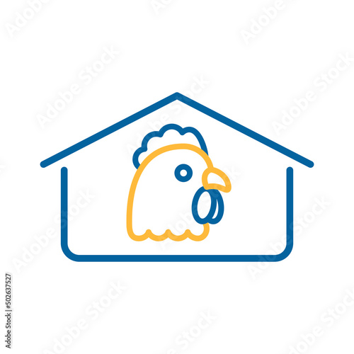 Chicken house vector icon. Farm animal sign