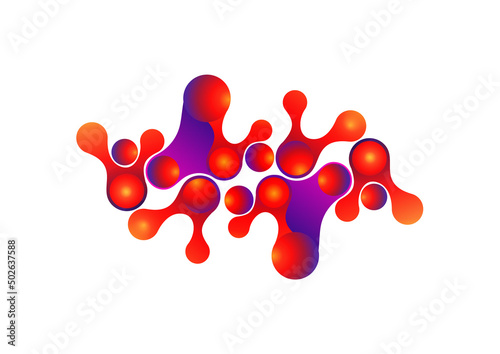 Colored gradient bubbles and rounded geometric shapes, fluid on white. Geometric minimal abstract background for wallpaper, banner, background, landing page. Vector