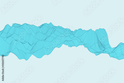 Wireframe linear tech decorative background in futuristic style. Lattice wave vector backdrop for card, banner, flyer and presentation