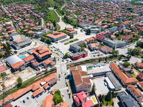 Aerial view of Historical town of Panagyurishte, Bulgaria photo