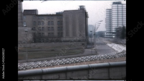 Looking Into East Berlin 1970 - Views of Potsdamer Platz, in East Berlin, from a viewing platform on the other side of the Berlin Wall in West Berlin, in 1970.   photo