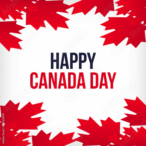 Happy Canada day, Canada victory, independence day, Canada flag, celebration maple leaf icon, fete du canada background, poster, sale banner greeting card  illustration