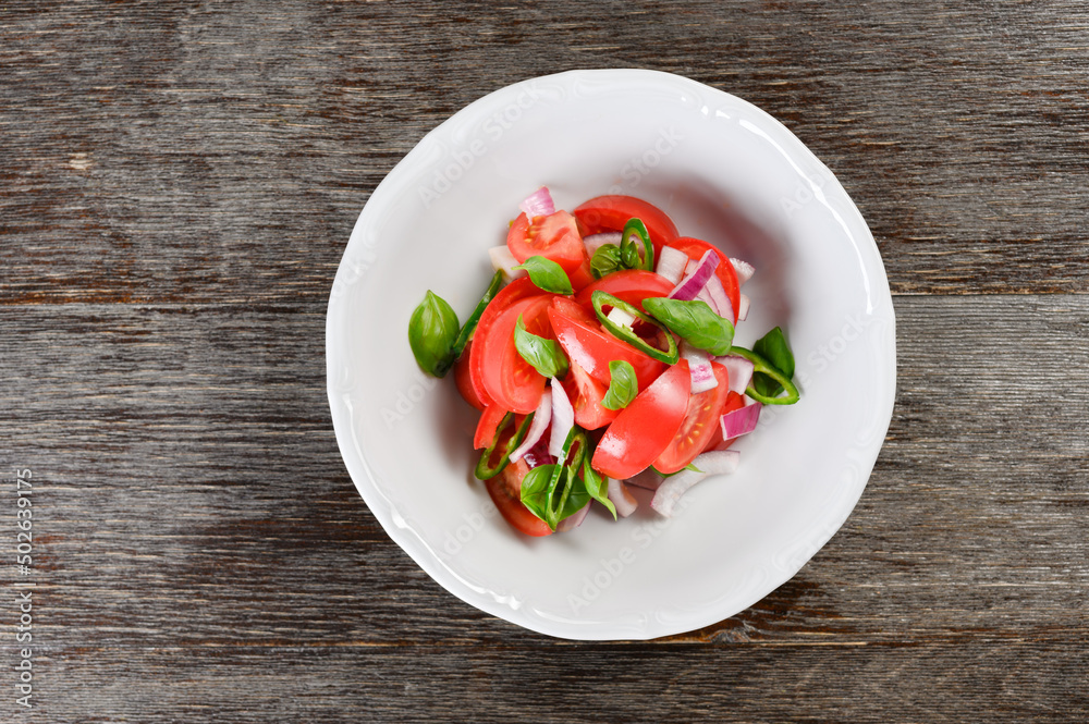 fresh tomato and onion salad