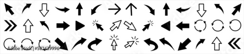 Set of black vector arrows. Arrows icon. Arrow vector icon. Arrows vector collection